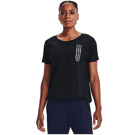 Camiseta Treino Feminina Under Armour Live Repeat Preto - NOTREINO