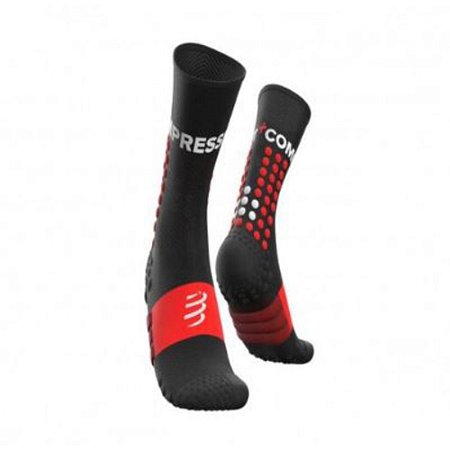 Meia Compressão Compressport Cano Médio Ultra Trail Preto