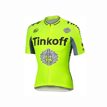 Roupa Ciclismo Masculino Bretelle Gel 9d TinKoff Verde Limão