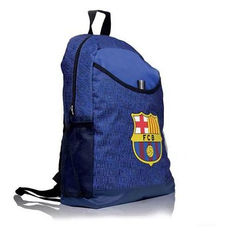 Mochila Bolsa Barcelona Zíper Único 22L Mala Escola Azul