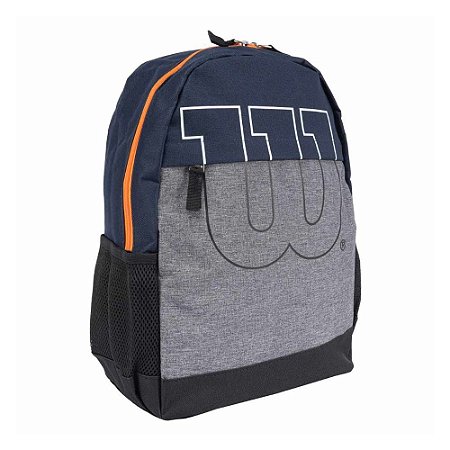 Mochila Wilson W Grey 25L Escolar Poliéster Azul Laranja