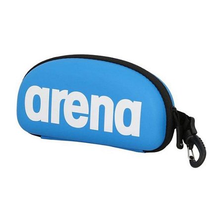 Estojo Óculos Natação Arena Azul Preto Capa Dura Protetora