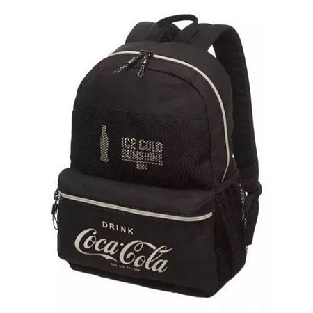Mochila Coca Cola Color Trend Unissex Preto Poliéster Casual