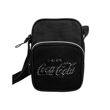 Bolsa Transversal Coca Cola Color Trend Unissex Preto Bag