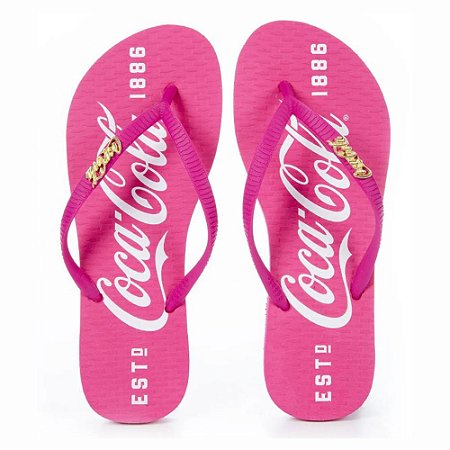 Chinelo Coca Cola Shoes 1886 Feminino Pink Confortável