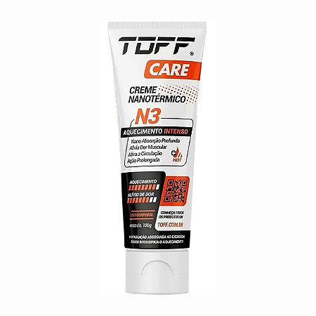 Creme Care Nanotérmico N3 100g Toff Aquecimento Muscular