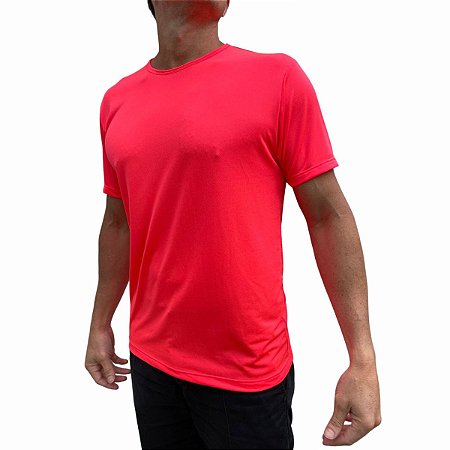 Camiseta De Treino 100% Crepe Poliamida Pink Academia