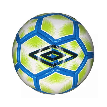 Bola de Futebol Society Umbro Modelo Arena Branco Azul Verde