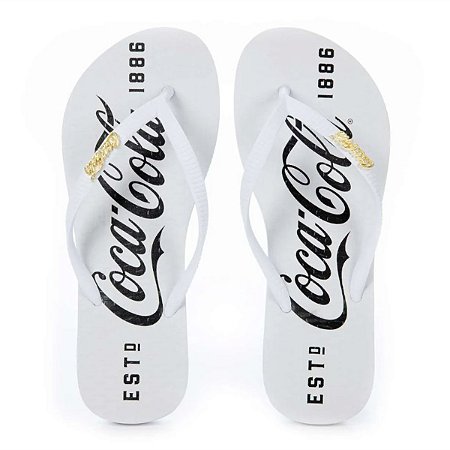 Chinelo Coca Cola Shoes 1886 Feminino Branco