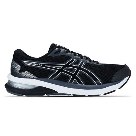Tênis Asics Shogun 5 Unissex Preto Prata Corrida Treinos