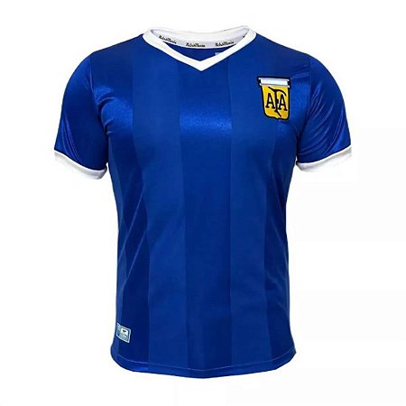 Camiseta Argentina Retro 1986 Away Azul Oficial Licenciada