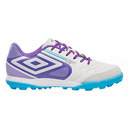 Chuteira Society Umbro Pro 5 Bump Club Unissex Branco Roxo