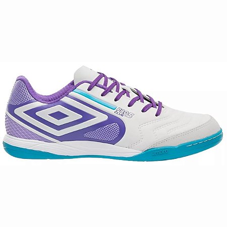 Chuteira Futsal Umbro Pro 5 Bump Club Unissex Branco Roxo