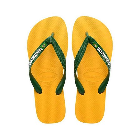 Chinelo Havaianas Brasil Logo Unissex Amarelo Verde