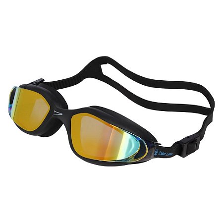 Óculos de Natação Speedo Poseidon Preto Revo Gold Espelhado