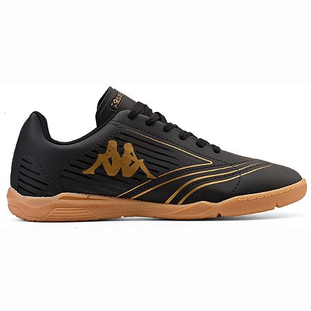 Chuteira Futsal Kappa Tiro Unissex Preto Dourado