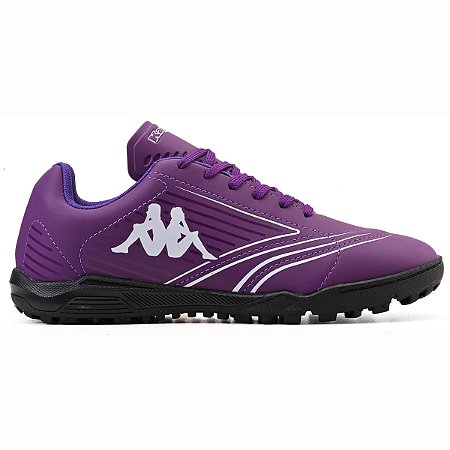 Chuteira Society Kappa Tiro Unissex Roxo Branco