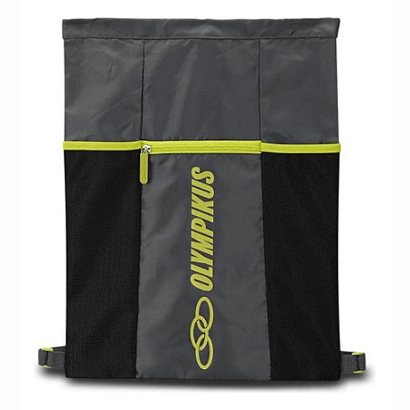 Bolsa Olympikus Gym Sack Unissex Cinza Verde Limão Prática