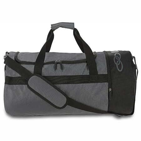 Mala Olympikus Gym Bag Unissex Cinza Preto Espaçosa