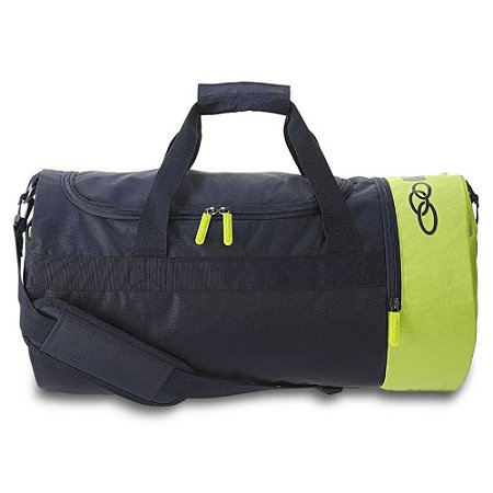 Mala Olympikus Gym Bag Unissex Azul Marinho Verde Espaçosa