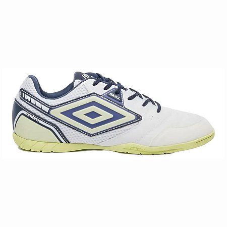 Chuteira Futsal Umbro Skill Unissex Branco Verde Confortável
