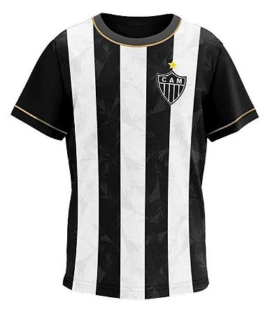 Camisa Atlético Mineiro Trevo Infantil Preto Branco