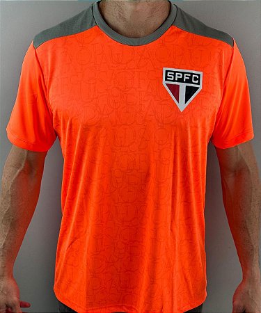 Camisa São Paulo Sampa Unissex Laranja Cinza Treino