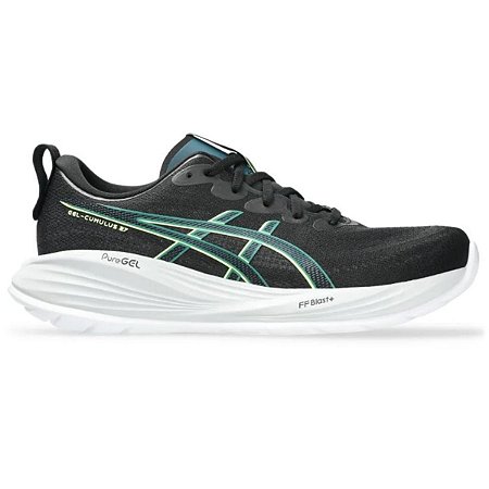 Tênis ASICS Cumulus 27 Masculino Preto Amarelo Neutro