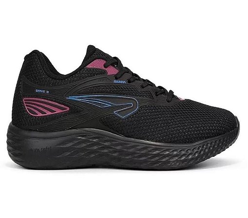 Tênis Rainha Drive III Feminino Preto Azul Roxo Corrida