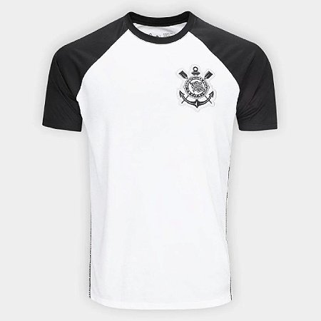Camisa Corinthians Masculina Raglan Rec Oficial Licenciado