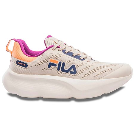 Tênis Fila Maxxi Lite Feminino Bege Roxo Treinos Academia