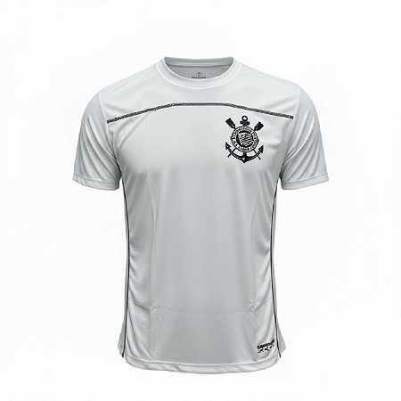 Camisa Corinthians Branco Fitness Oficial Licenciada Treinos