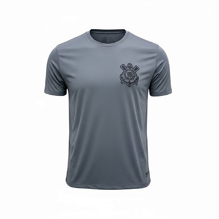 Camisa Corinthians Brasão Bordado Licenciado Coimbra Cinza