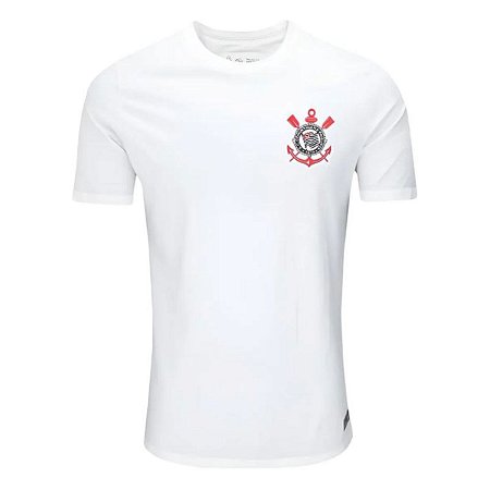 Camisa Corinthians Brasão Bordado Licenciado Coimbra Branco