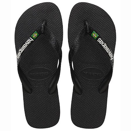 Chinelo Sandália Havaianas Brasil Logo Preto Unissex