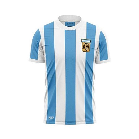 Camisa Argentina Retro 1978 Branco Azul Oficial Licenciada
