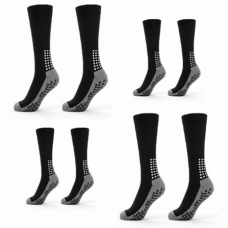 Kit 4 Pares Meião Socks Antiderrapante Futebol Contra Torção
