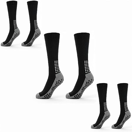 Kit 3 Pares Meião Socks Antiderrapante Futebol Contra Torção