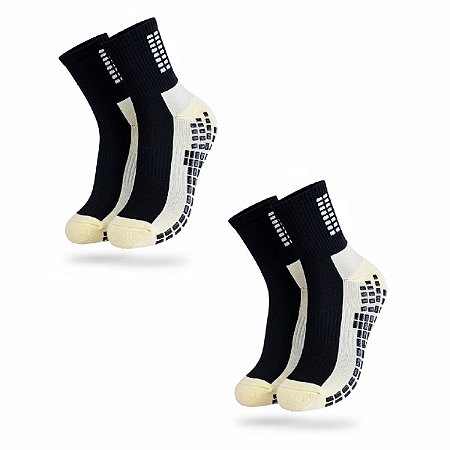Kit 2 Pares Meia Socks Antiderrapante Futebol Contra Torções
