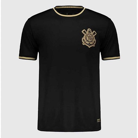Camisa Corinthians Dry Preto Dourado Oficial Licenciado