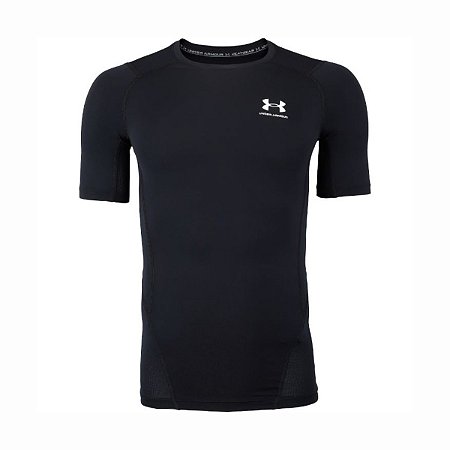 Camiseta Under Armour HeatGear Compressão SS Masculino Preto