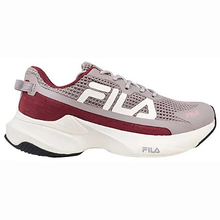 Tênis Fila Recovery Feminino Cinza Vinho Corrida Treinos