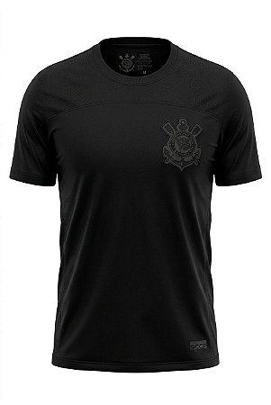 Camisa Corinthians Preto Oficial Licenciado Logo Bordado