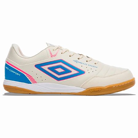 Tênis Chuteira Umbro Futsal Neo Comfort Original Bege Azul