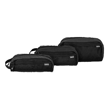 Kit 3 Nécessaires Organizadores Curtlo Light Kit Trio Viagem