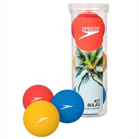 Kit Bolas Para Frescobol 3 Unidades Colorida Speedo