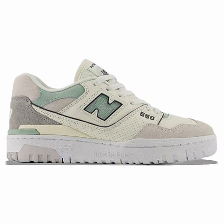 Tênis New Balance 550 Feminino Branco Verde Casual