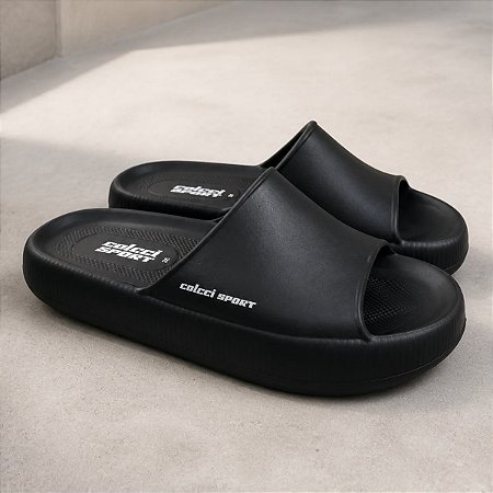 Chinelo Colcci Nuvem Sport Slide Unissex Preto Confortável