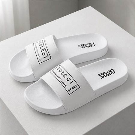 Chinelo Colcci Sport Slide Unissex Branco Confortável