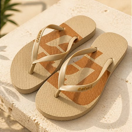 Chinelo Sandália Colcci Timeless Unissex Casual Bege